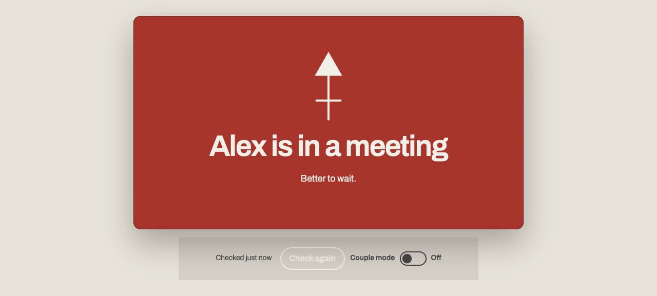 Meeting Pulse viewer showing an owner in a meeting