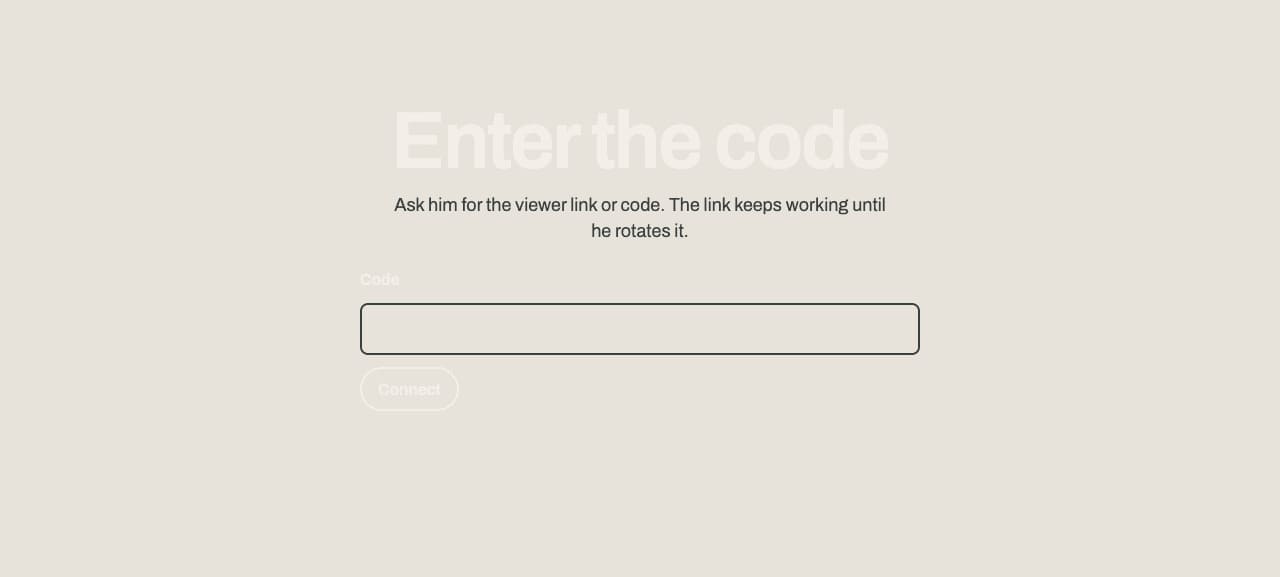 Meeting Pulse viewer pairing screen